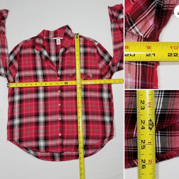 VICTORIA'S SECRET Pajama Button Up Shirt Top 6544E1M - Picture 7 of 10